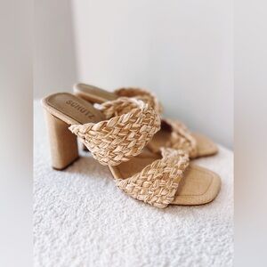 SCHUTZ sz 11 Women's Tan Braided Heeled Sandals